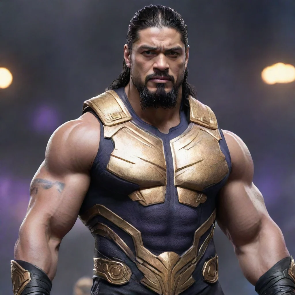 amazing roman reigns from wwe as a thanos from avengers awesome portrait 2