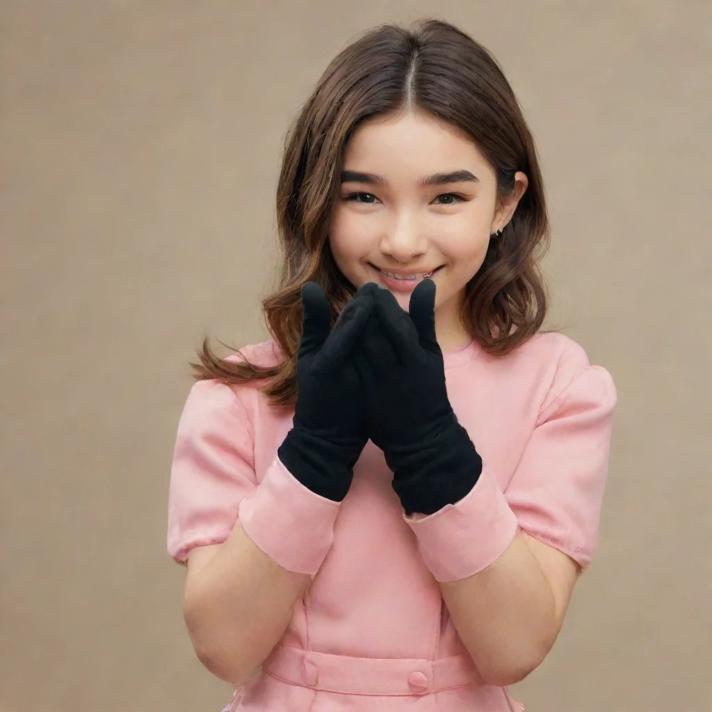aiamazing rowan blanchard smiling with black gloves and gun shooting mayonnaise awesome portrait 2