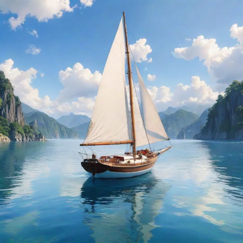 aiamazing sailing boat relaxing calm best anime quality realistic cartoon peace