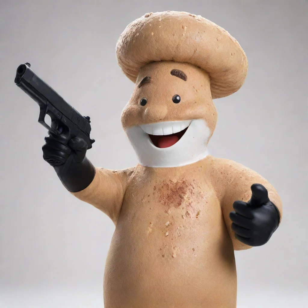 aiamazing sandy cheeks  smiling with black deluxe nitrile gloves and gun and mayonnaise splattered everywhere awesome portrait 2