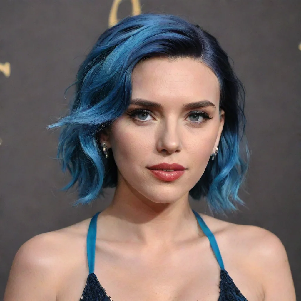aiamazing scarlett johansson with blue hair awesome portrait 2