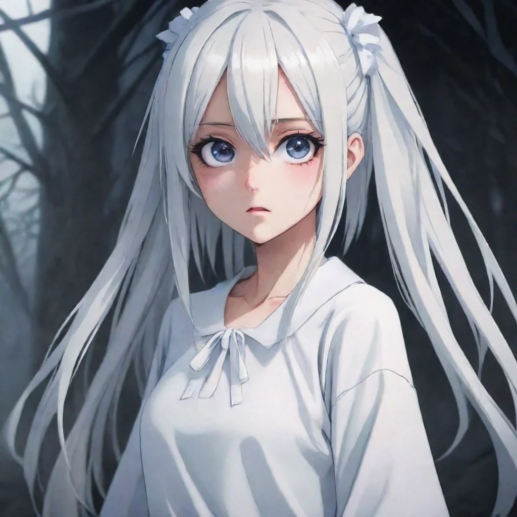 aiamazing scary anime girl in white awesome portrait 2
