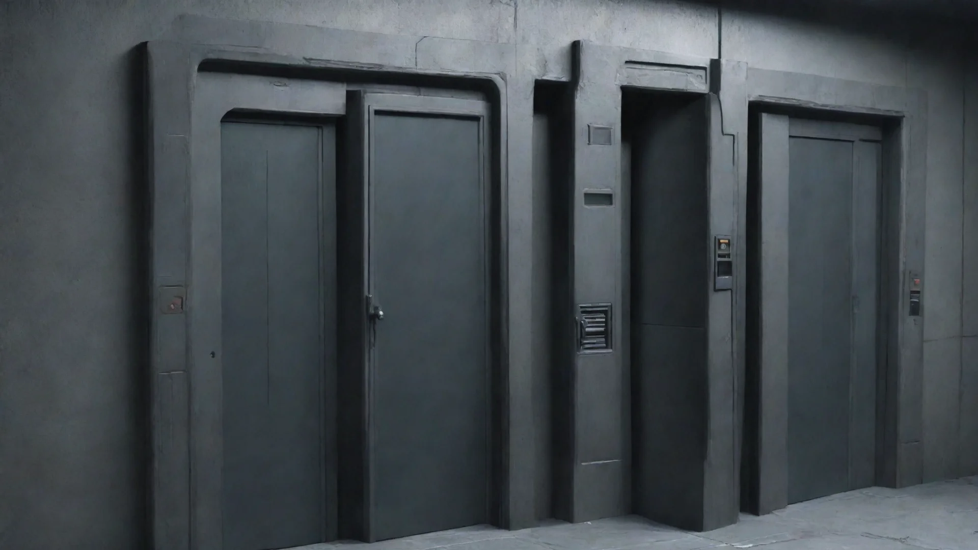 aiamazing sci fi wall with doors awesome portrait 2 wide