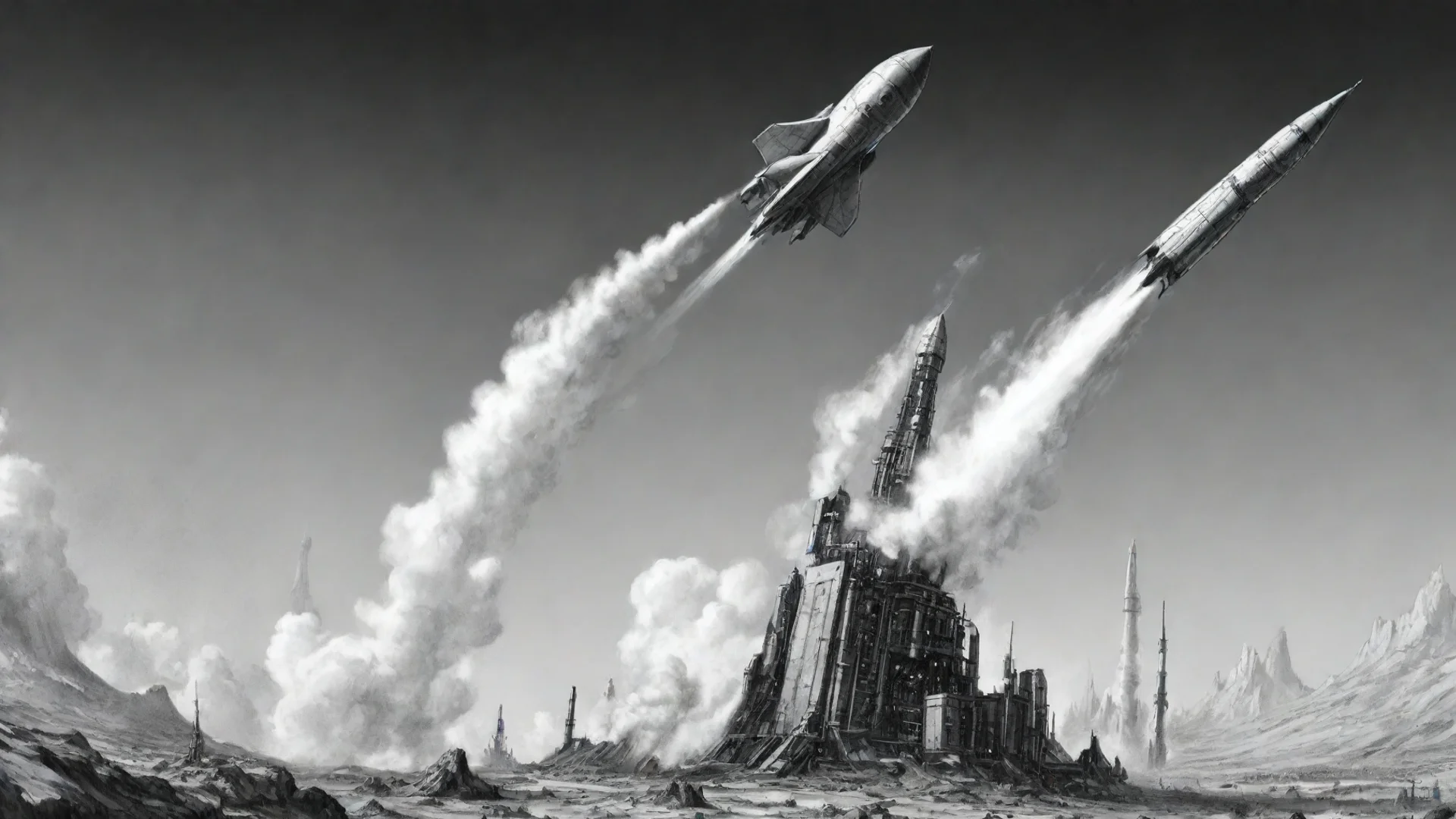 amazing science fiction rockets ink awesome portrait 2 wide