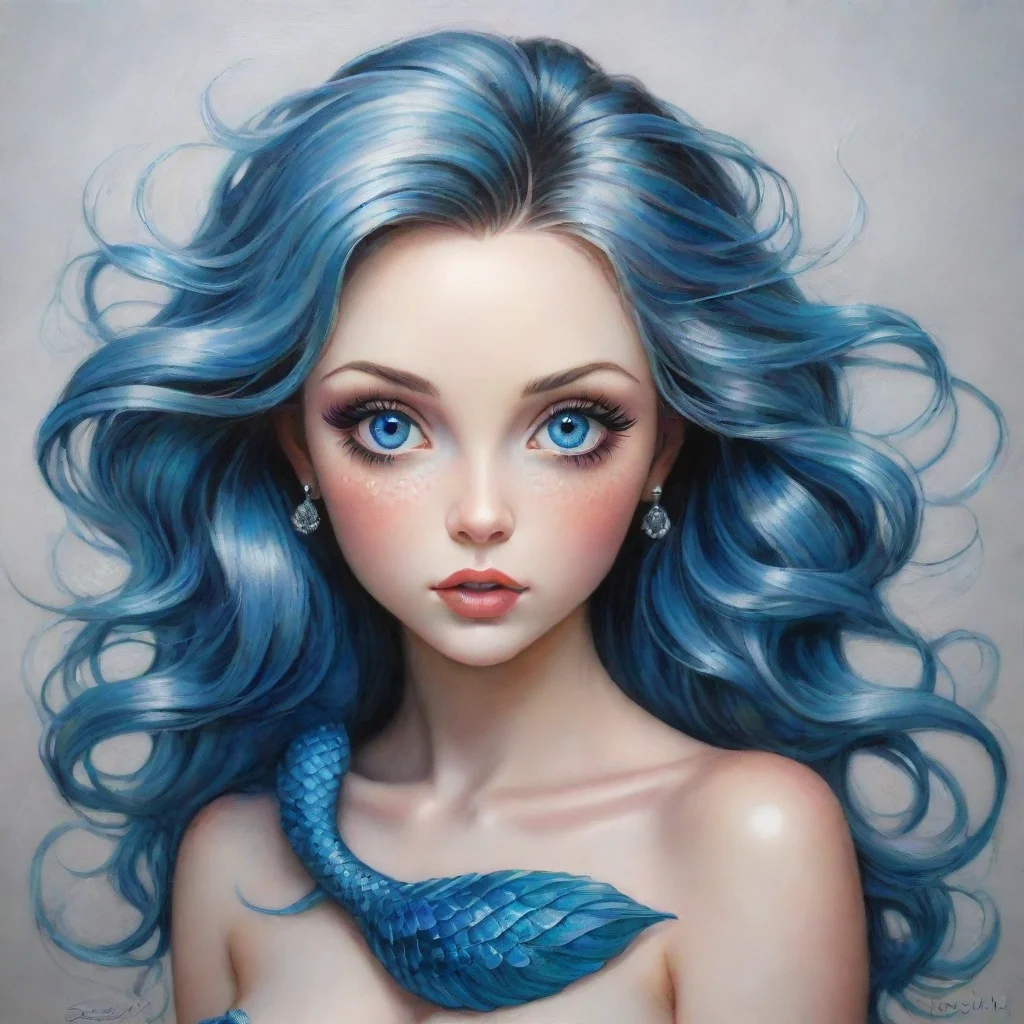 aiamazing seductive detailed mermaid%2C large blue eyes awesome portrait 2