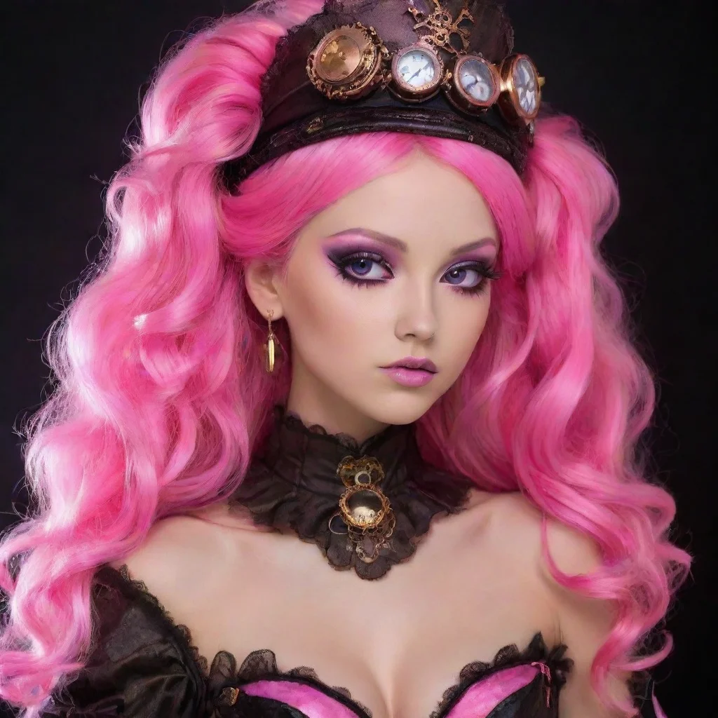 amazing seductive steampunk neon punk princess sweet awesome portrait 2