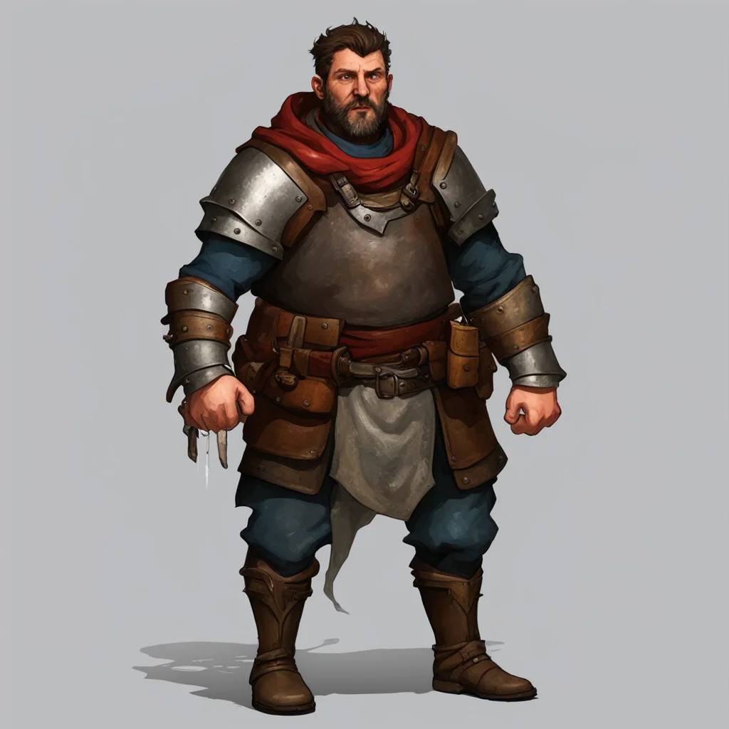 amazing short and stocky adventurer with medieval gear and large nose awesome portrait 2