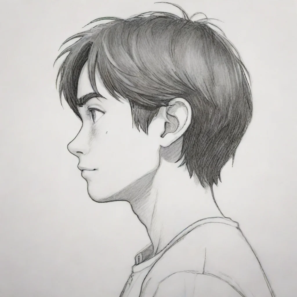 aiamazing side view of a portrait head side face style of studio ghibli detail outline detail sketch slam dunk hayao miyazaki take awesome portrait 2