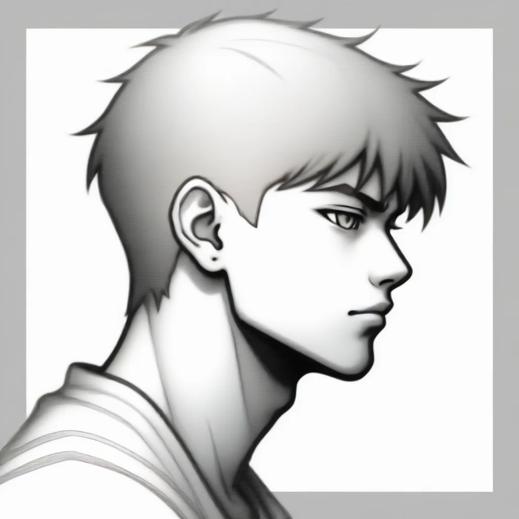 amazing sideview of a head portrait detail outline detail sketch slam dunk anime manga comic awesome portrait 2