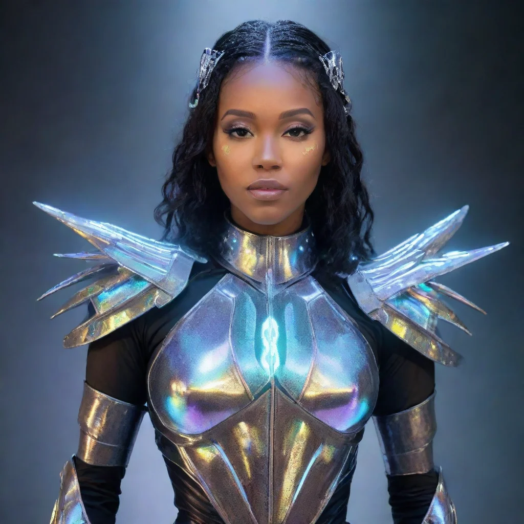 aiamazing singer tyla wear futurist armor biosymbolic optlux holographic awesome portrait 2
