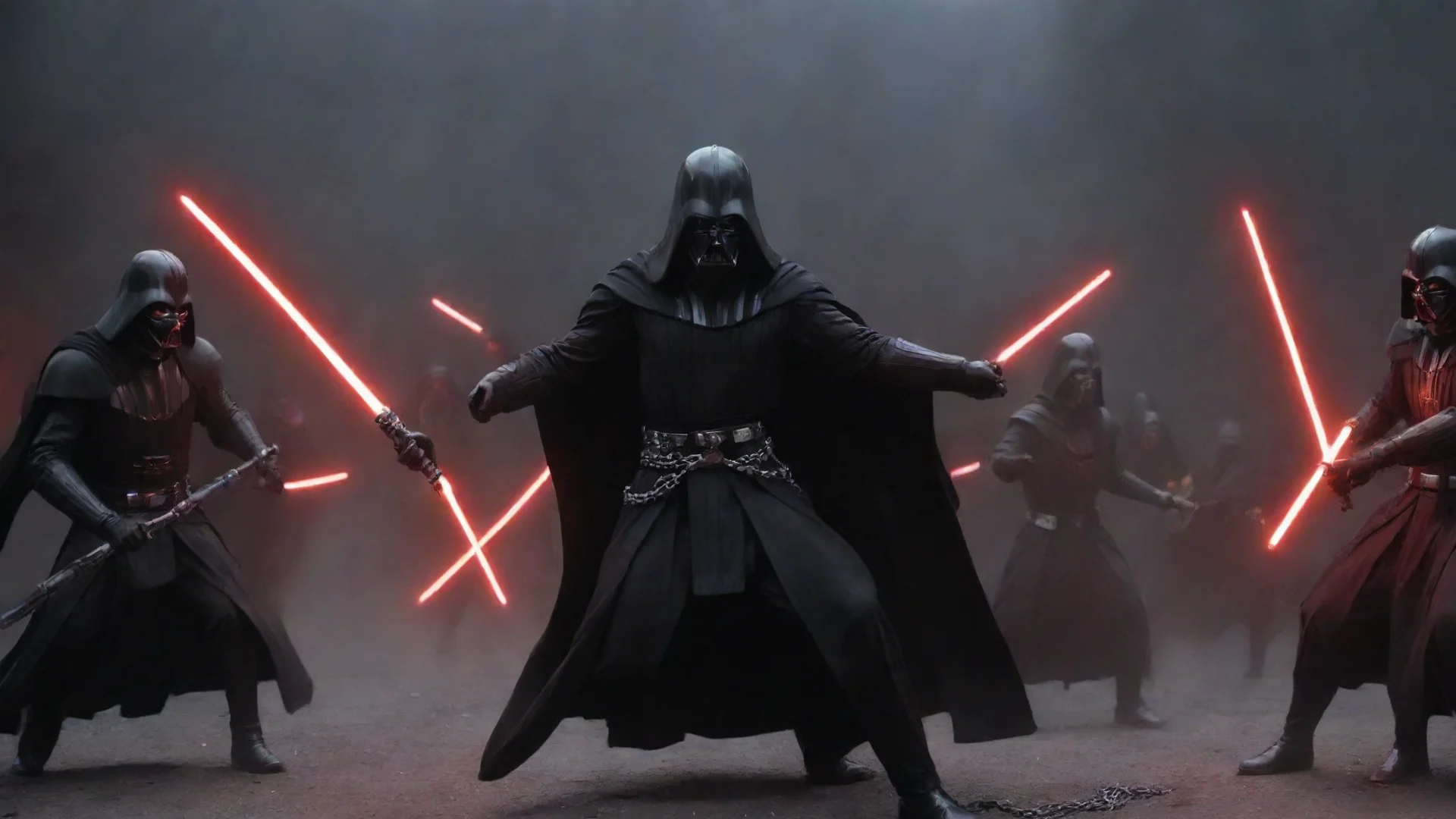 amazing sith lords attacking a metal chain awesome portrait 2 wide