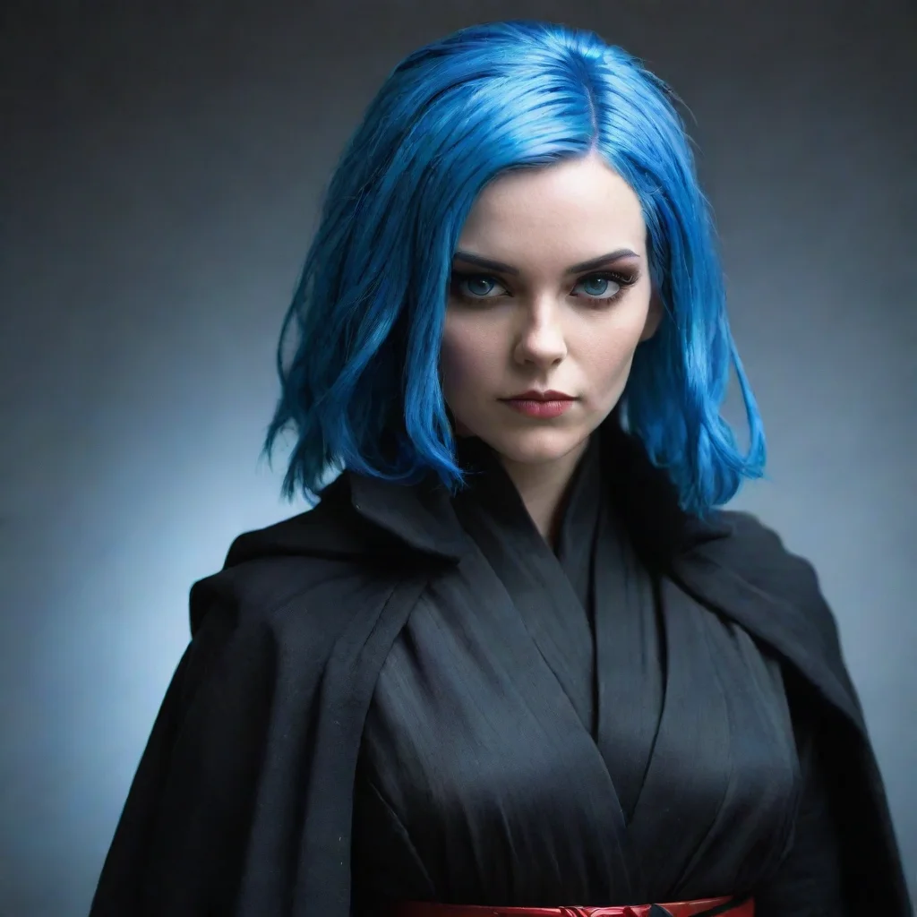 amazing sith with blue hair awesome portrait 2