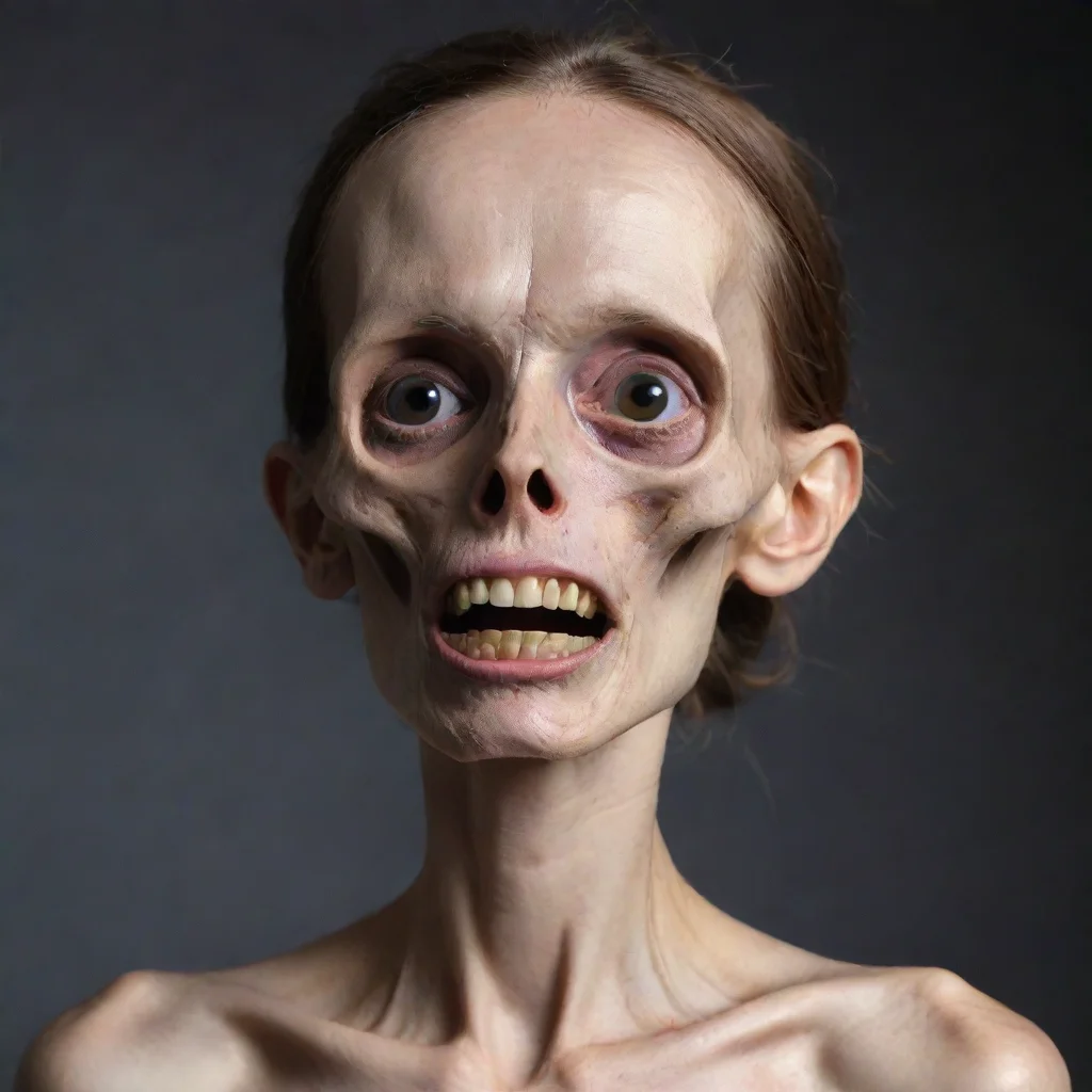 aiamazing skinny boney woman with bevelled mouth awesome portrait 2