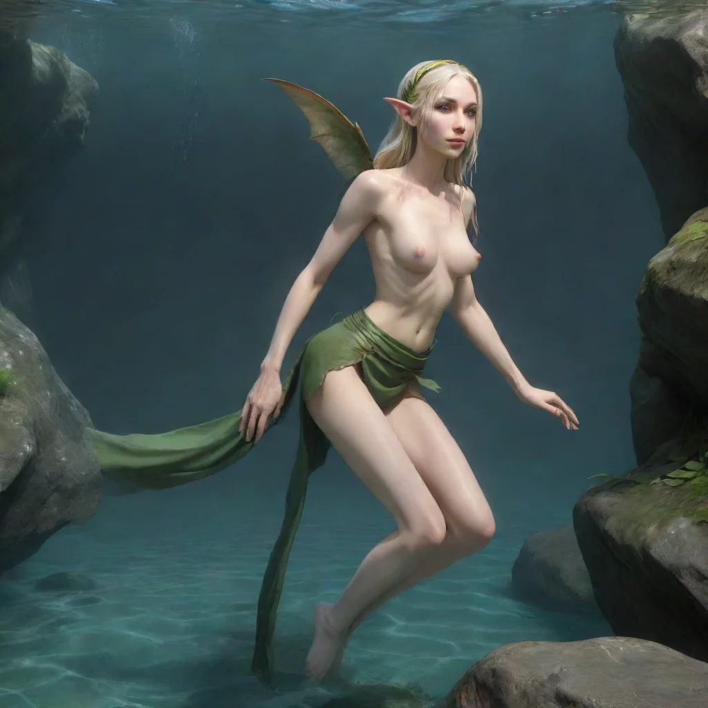 aiamazing skinny elven maid in tiny loin cloth diving awesome portrait 2