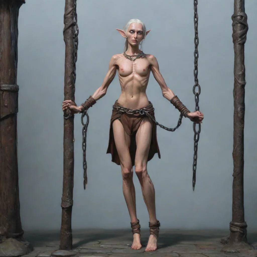 amazing skinny high elf in iron shackles awesome portrait 2