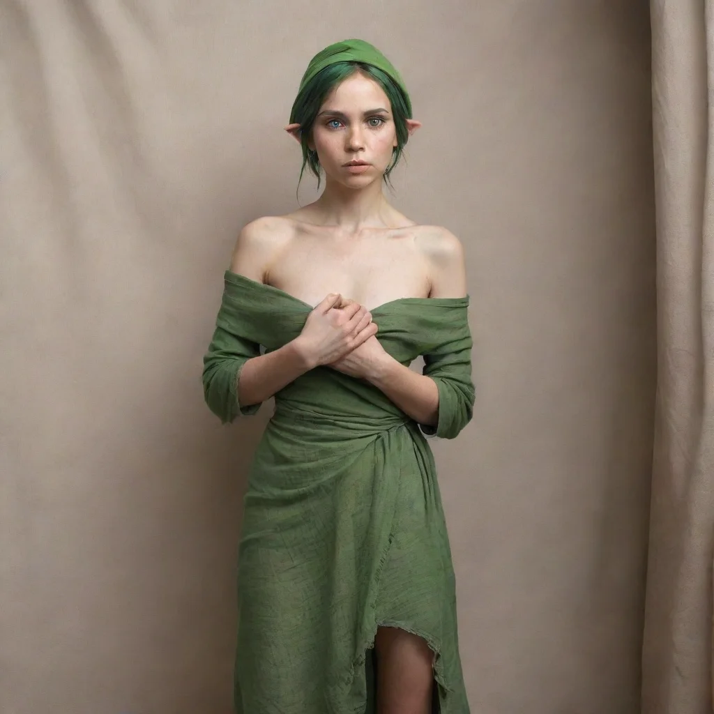amazing slave elf woman damaged linen cloth shy awesome portrait 2