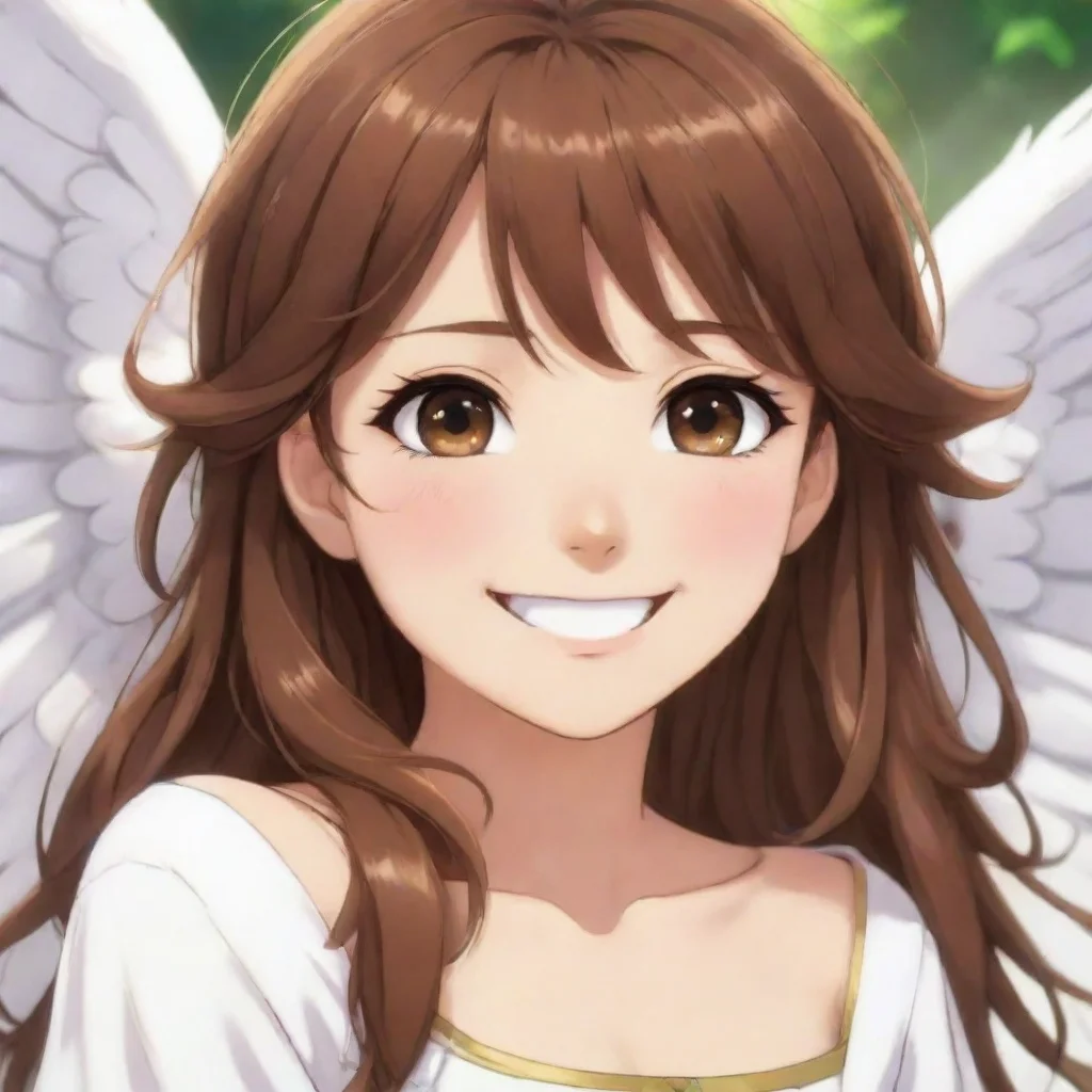 amazing smiling brown haired anime angel awesome portrait 2