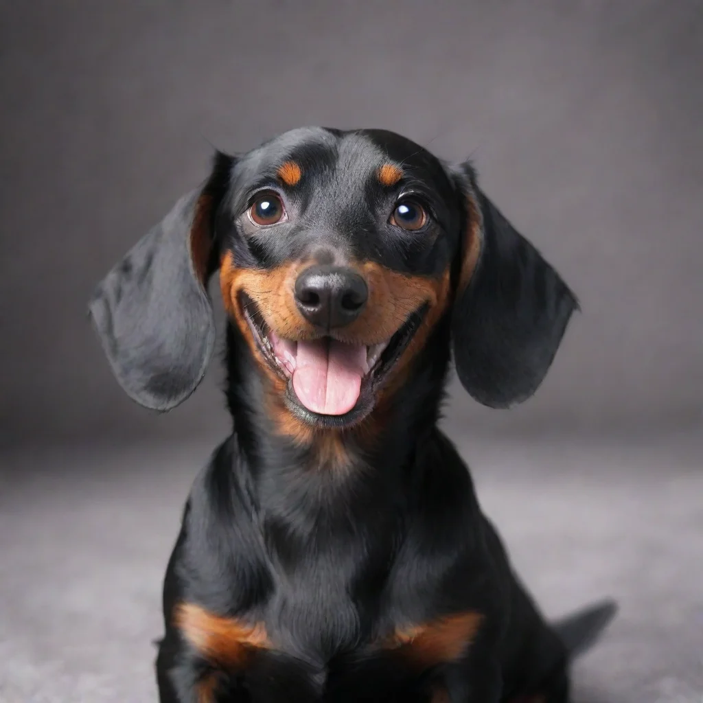 aiamazing smiling cute black dachshund awesome portrait 2