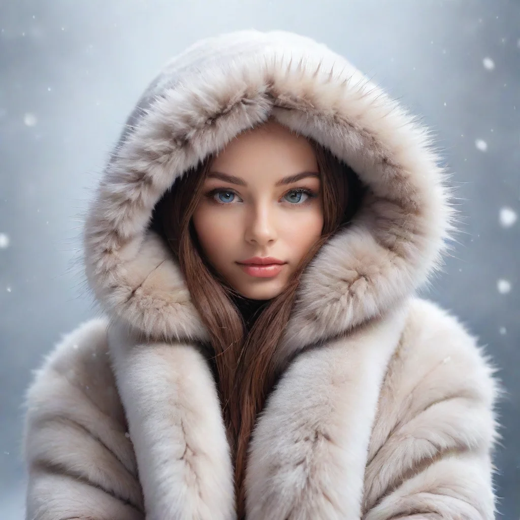 aiamazing snowy background a human covered in realistic mink fur awesome portrait 2