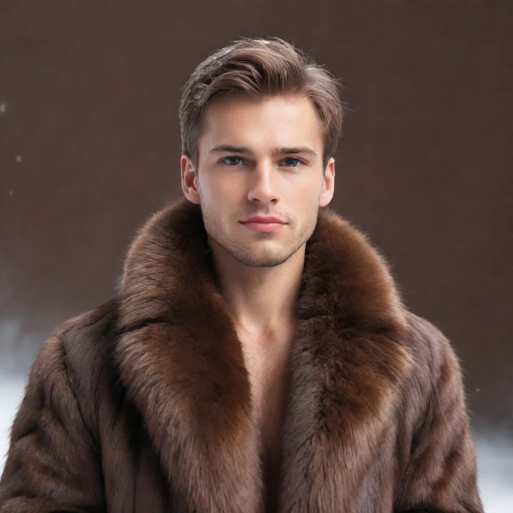 aiamazing snowy background a human male covered in realistic brown mink fur  awesome portrait 2