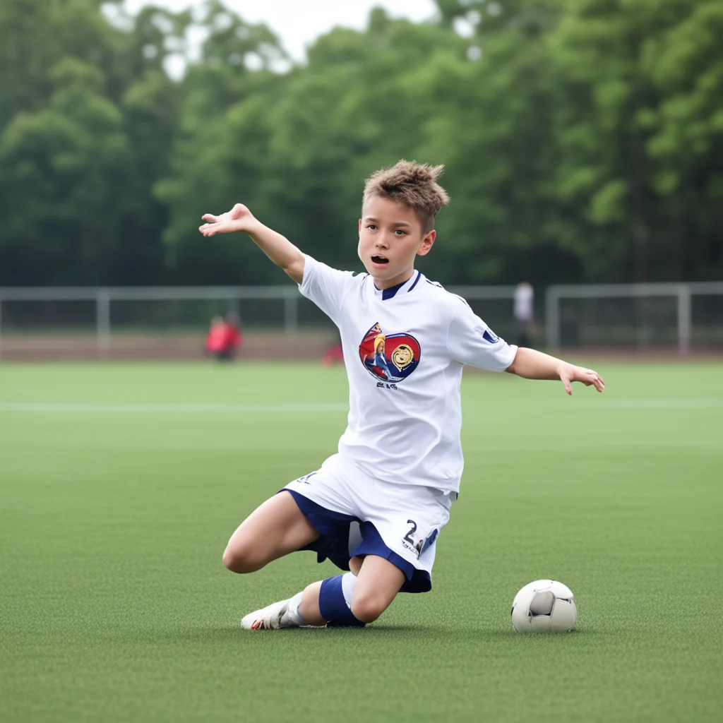 aiamazing soccer kid makes a scorpion kick awesome portrait 2