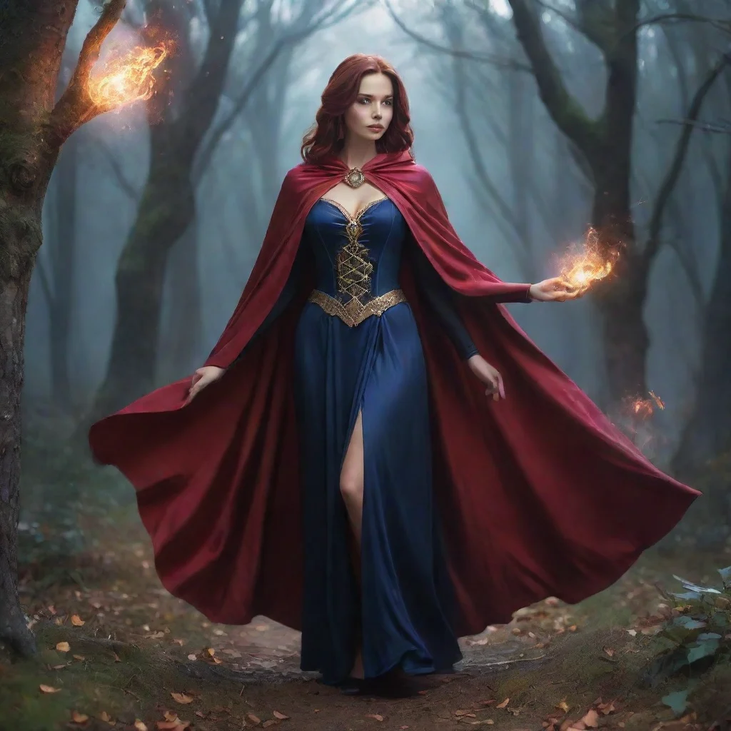 amazing sorcerress in magical cape awesome portrait 2