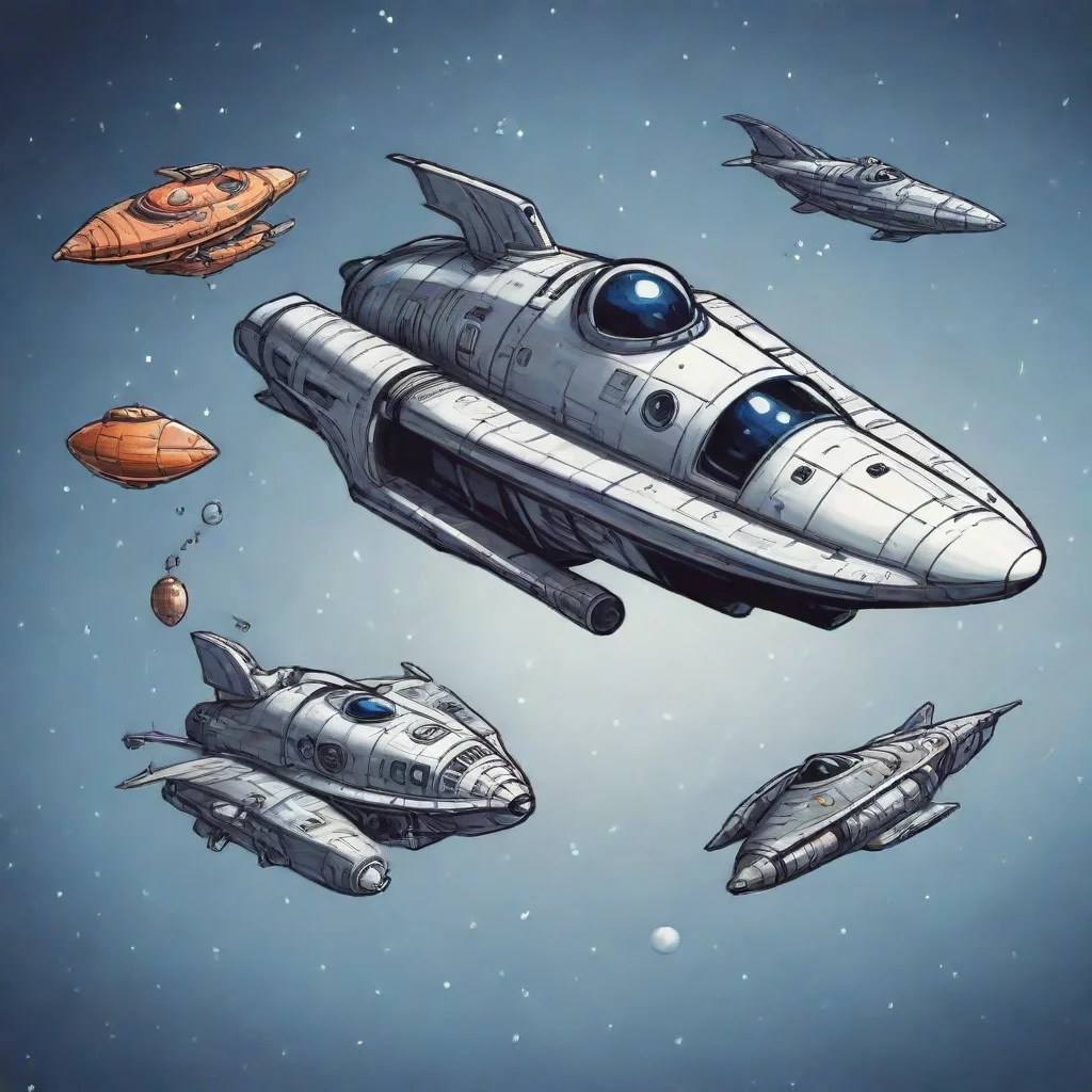 aiamazing spaceships ink cartoon style art  awesome portrait 2
