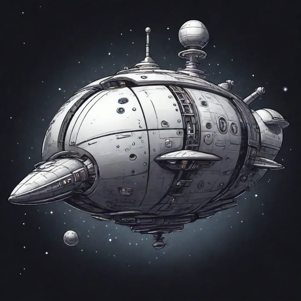 amazing spheric full spaceship ink cartoon style art   awesome portrait 2