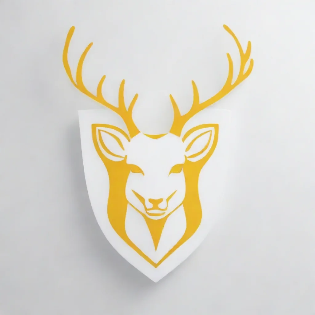 aiamazing ssg logo%2C deer head%2C blanc white and yellow colours awesome portrait 2