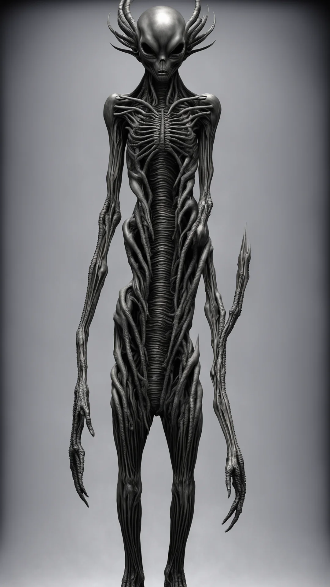 amazing standing t pose  giger alien  detailed skin symmetrical  awesome portrait 2 tall