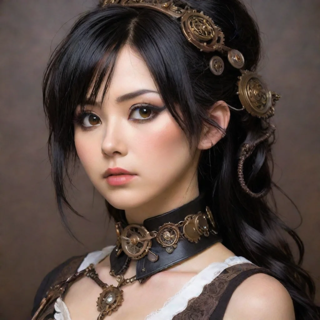 amazing steampunk japanese female slave  collared black hair hd steampunk awesome portrait 2