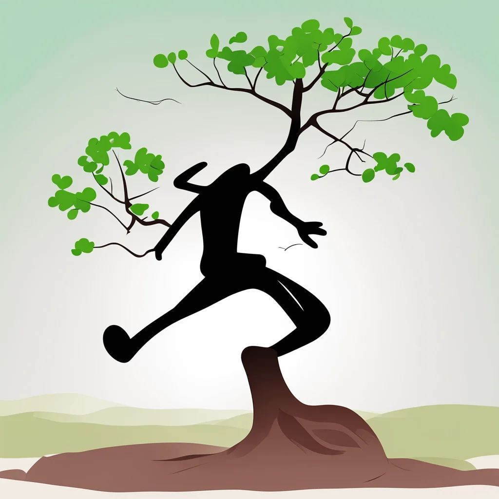 amazing stickman runing and jumping over tree awesome portrait 2