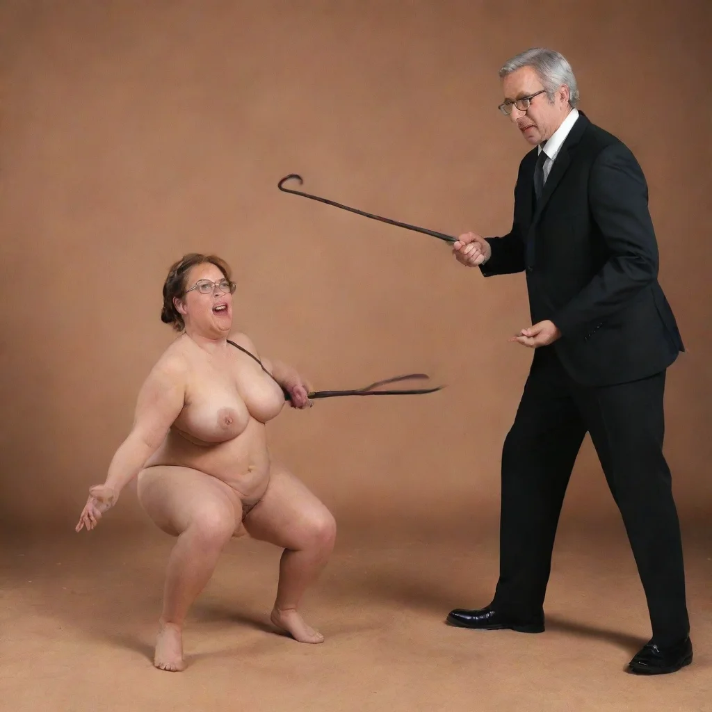 amazing strict man spanks with a whip a mature plump woman in glasses awesome portrait 2