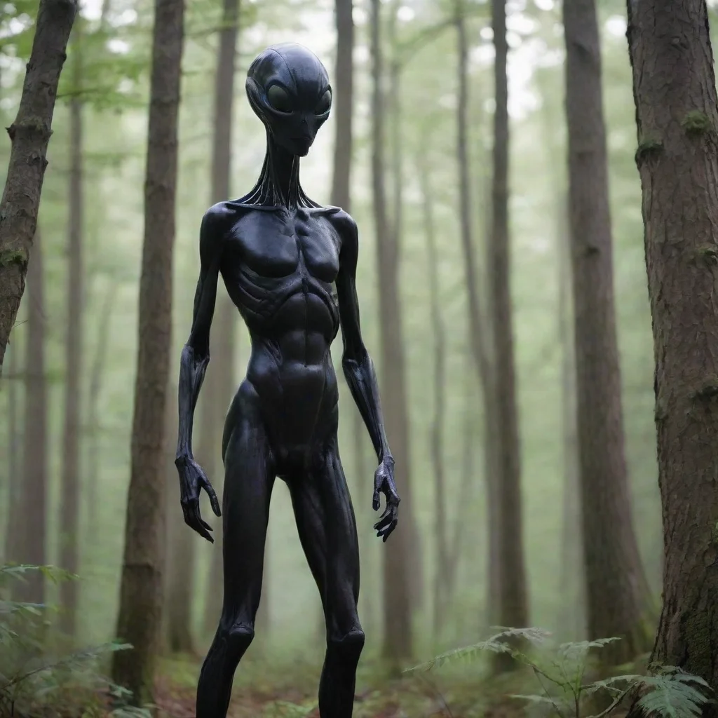 aiamazing tall dark alien in the woods awesome portrait 2