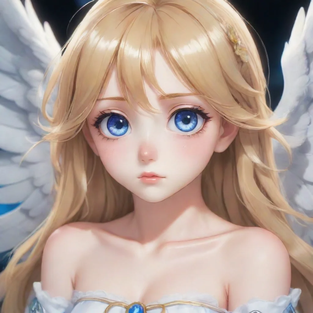 aiamazing teary eyed anime angel with blonde hair and blue eyes awesome portrait 2