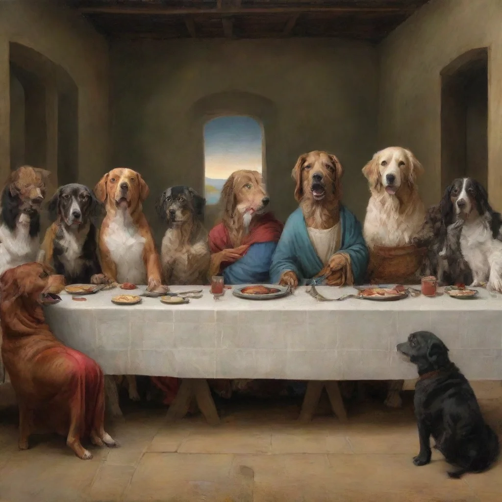 aiamazing the picture of th last supper but with dogs awesome portrait 2