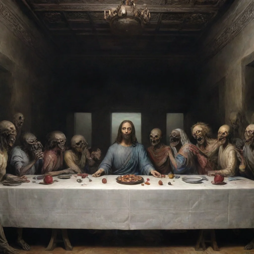 aiamazing the picture of the last supper where jesus is a xenomorph awesome portrait 2