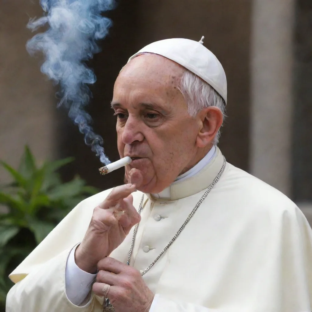 aiamazing the pope smoking marihuana awesome portrait 2
