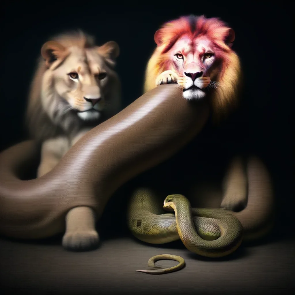 aiamazing the snake and lion awesome portrait 2