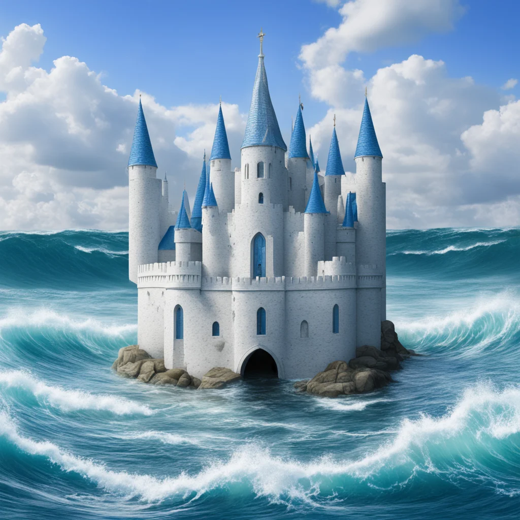 aiamazing their sigil displays a white castle with blue waves surrounding it on a field of silver%2C a visual representation of their coastal power and naval tradition awesome portrait 2