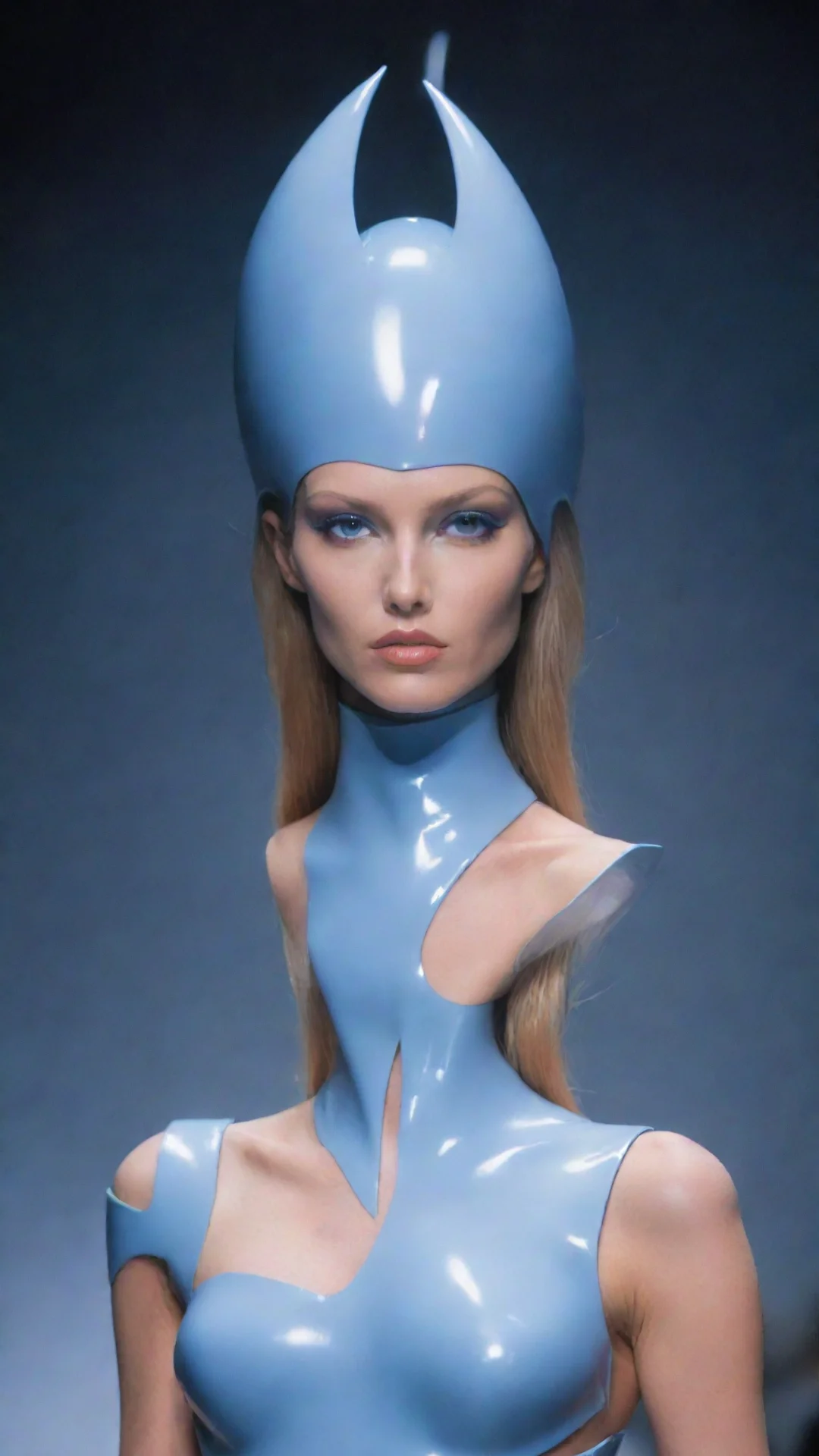 aiamazing thierry mugler fashion style futuristic model awesome portrait 2 tall