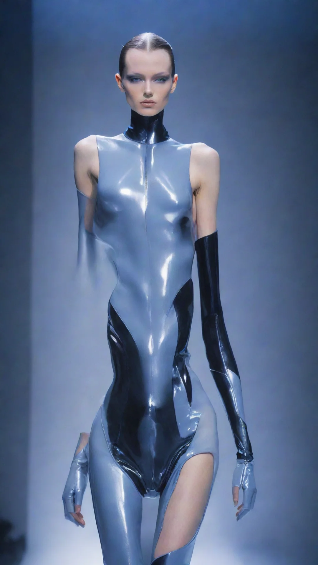 amazing thierry mugler fashion style futuristic tall skinny model awesome portrait 2 tall