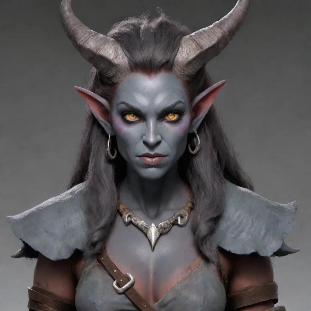 aiamazing tiefling barbarian with grey skin  awesome portrait 2
