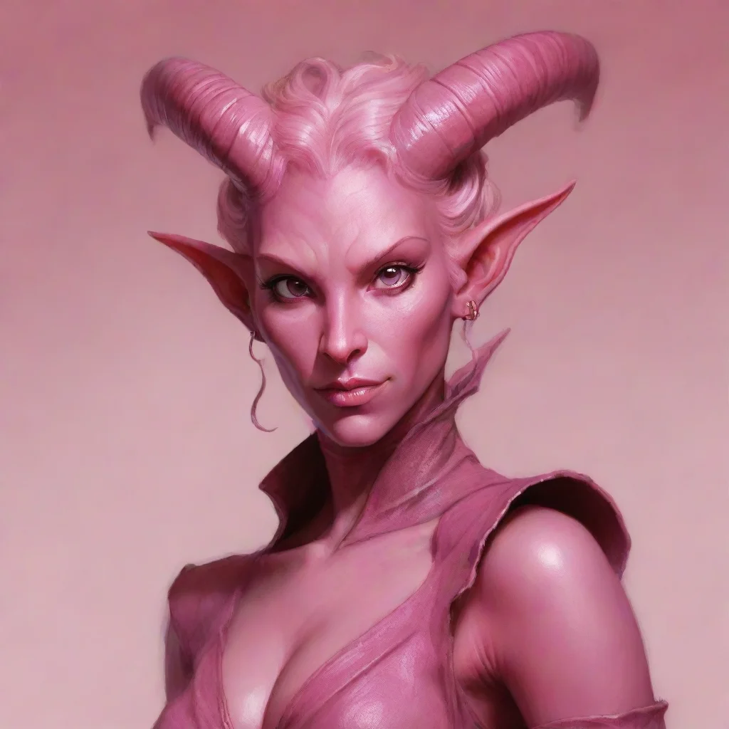 amazing tiefling pink awesome portrait 2