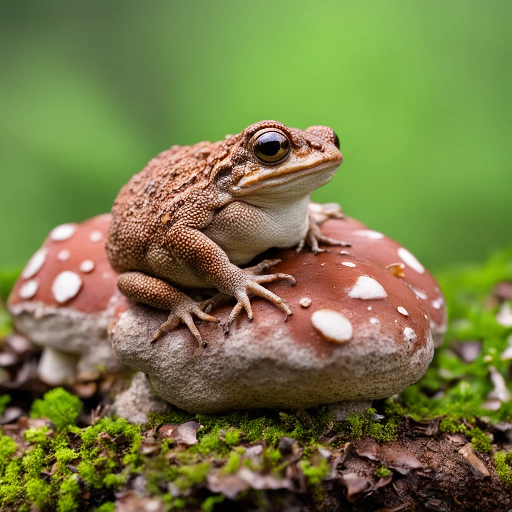 aiamazing toad asleep on mushroom top awesome portrait 2