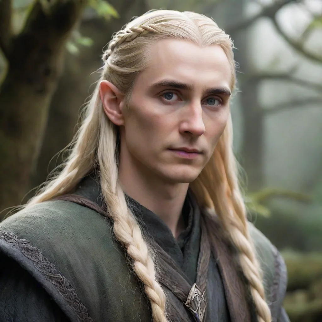 aiamazing tolkien king thranduil with blond hair and braids awesome portrait 2