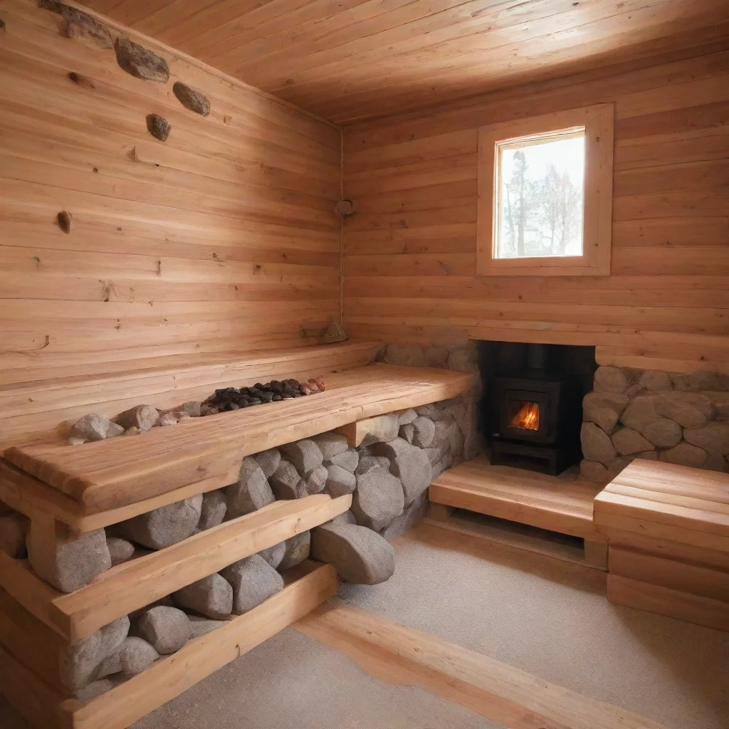 amazing traditional finnish sauna with the wood burned stove with stones inside awesome portrait 2