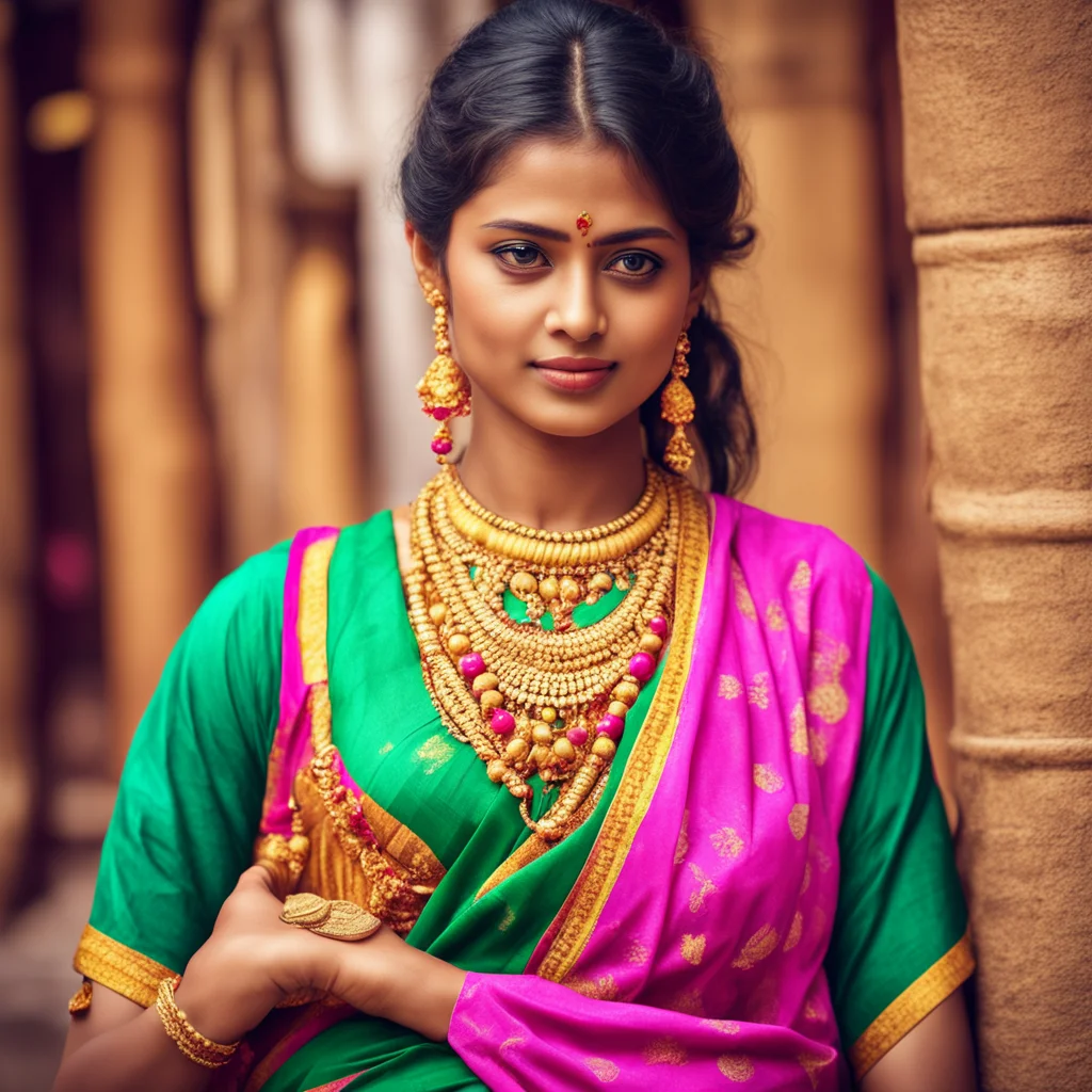 aiamazing traditional south indian girl wearing saree%2C ultra hd detailed pic  awesome portrait 2