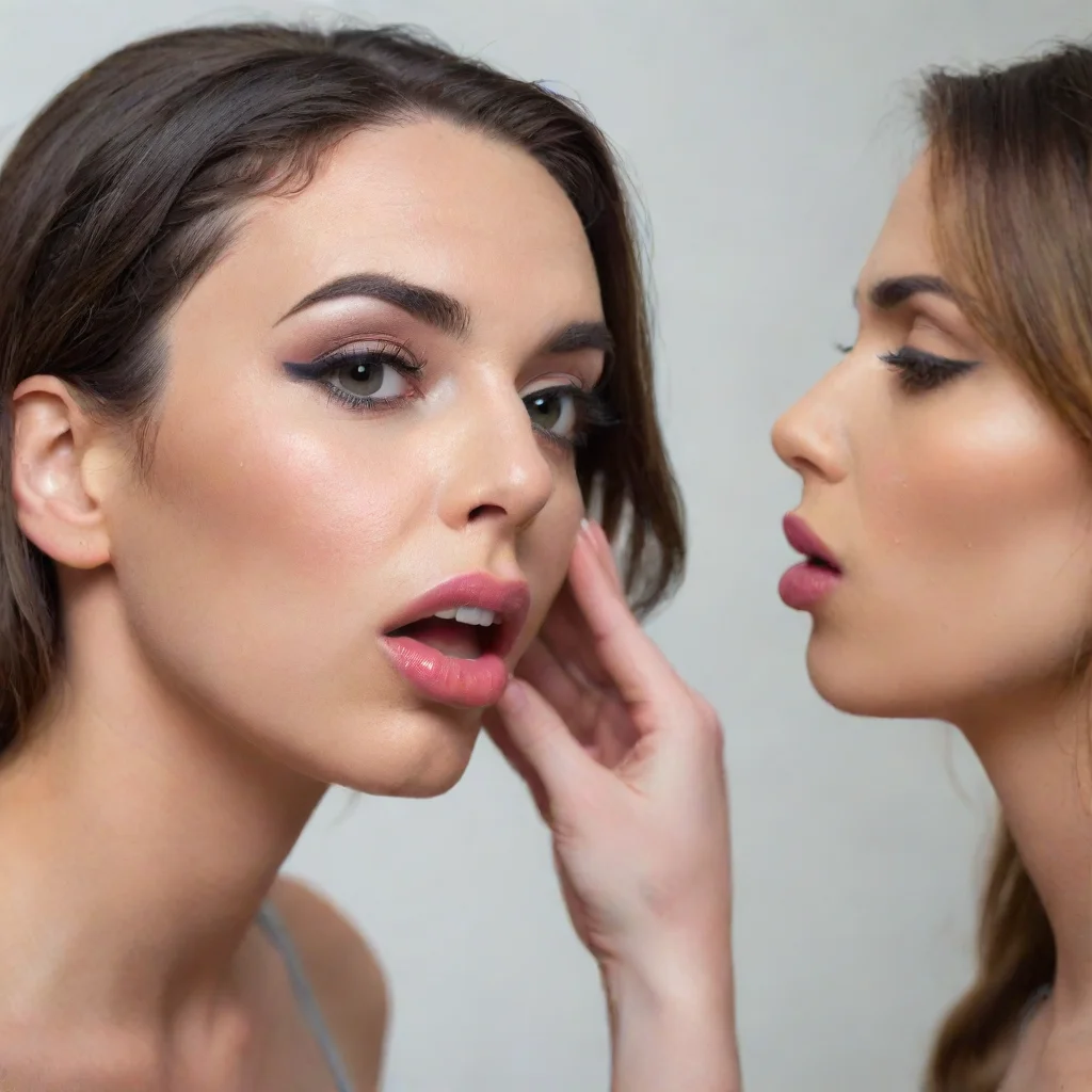 aiamazing transgender drooling over a young woman%27s face awesome portrait 2
