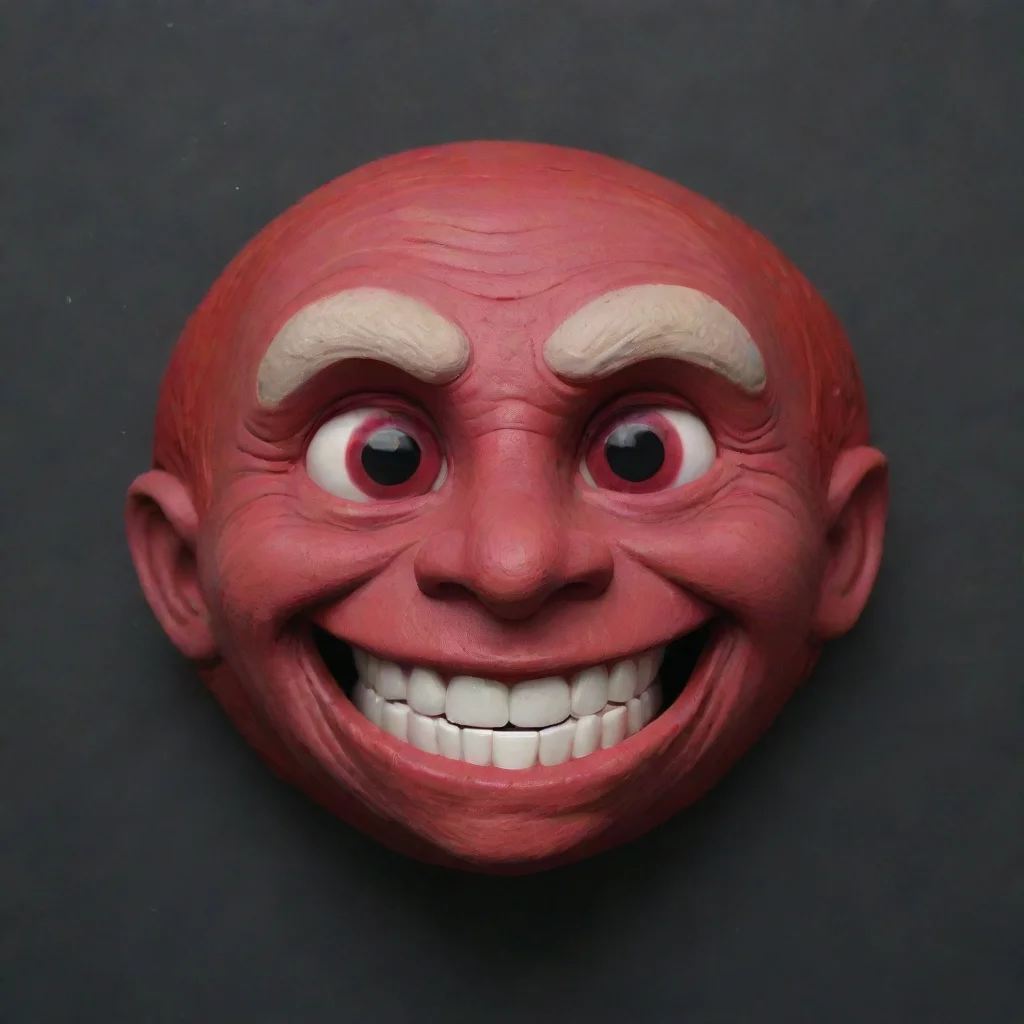 aiamazing troll face meme clay realistic ruby eyesdark background awesome portrait 2